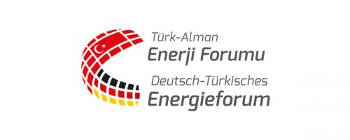 Das Bild zeigt eine Deutsch-Türkische Fahne und den Schriftzug Deutsch-Türkisches Energie-Forum auf Deutsch und Türkisch.